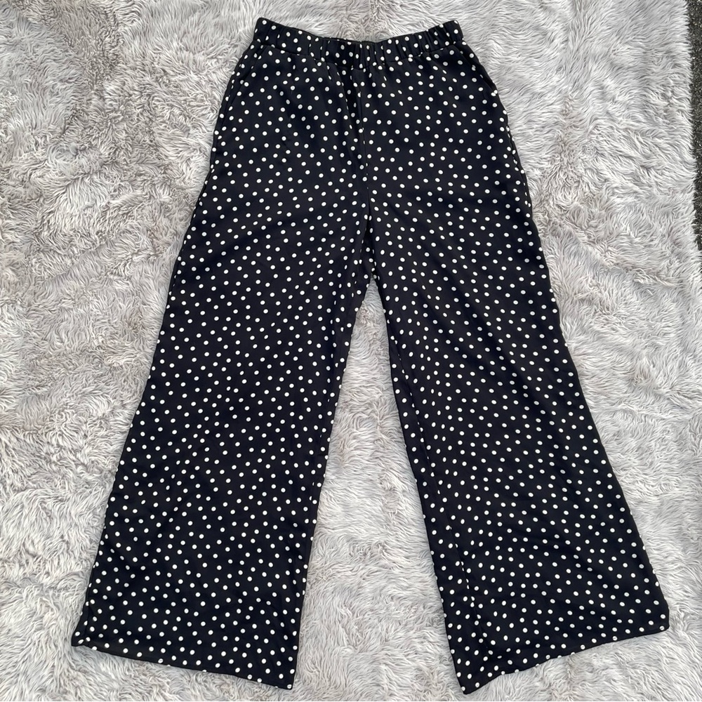 💥 Express | Black Polka Dot Wide Leg Pants